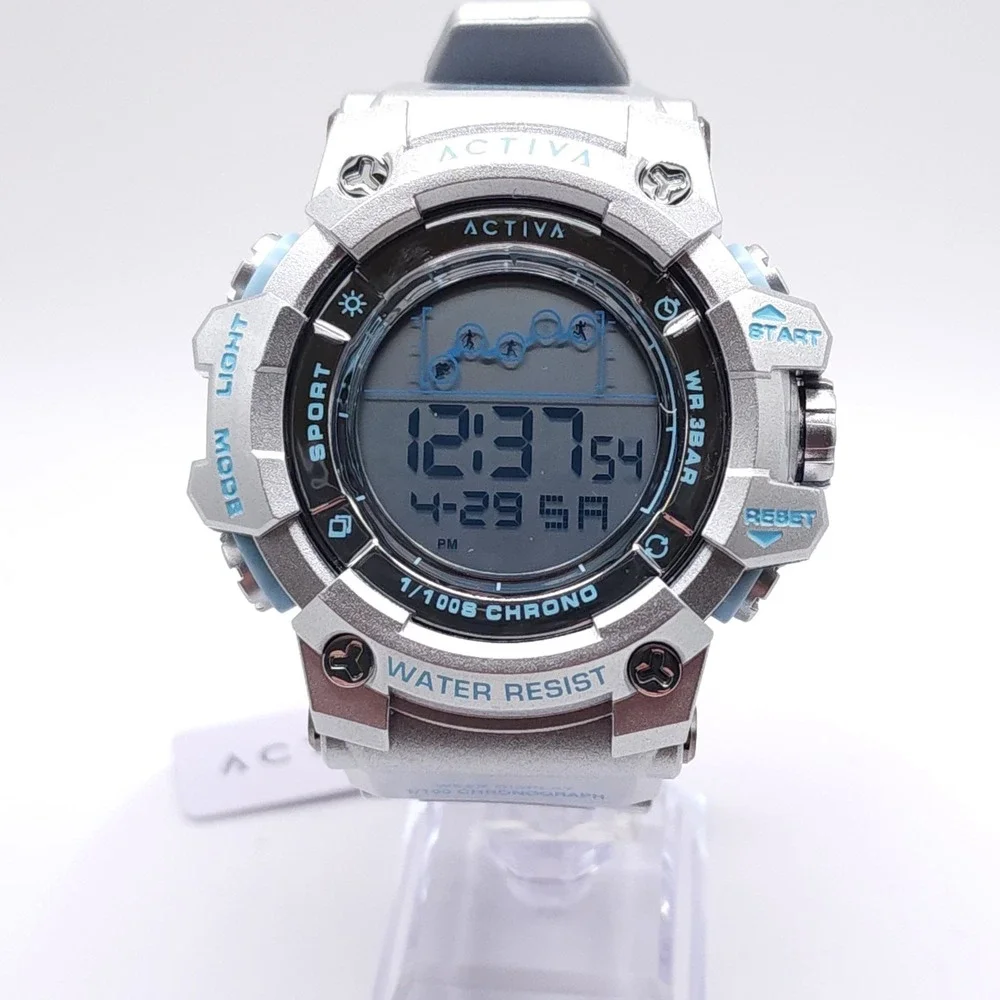 Activa Summit ACW8082-025 Silver Digital Sport Watch 50mm New
